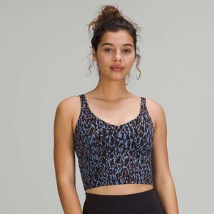 Lululemon‎ Women’s 6 Align Tank Top Leopard Camo Blue Nile Multi Padded Crop New